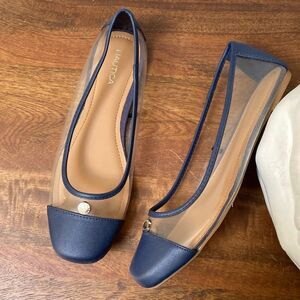 Nautica Clear Ballet Flats Blue New Size 8.5